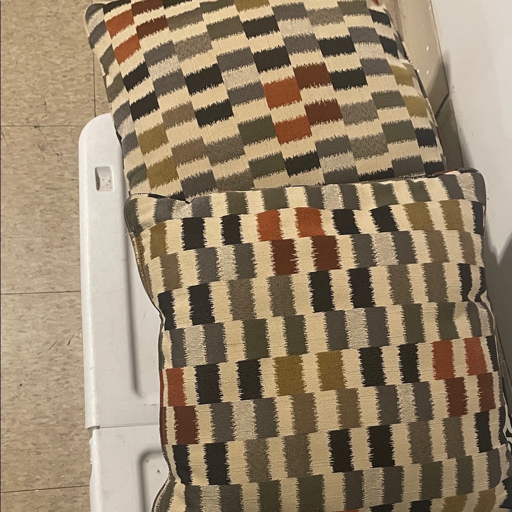 Couch pillow set of 2 colors tan brown and rust